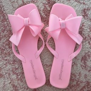 JEFFREY CAMPBELL PINK BOW FLIP FLOPS